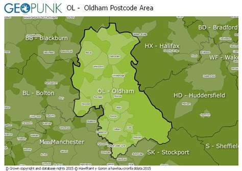 Oldham Postcode Map