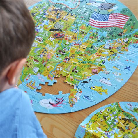 USA State Map Jigsaw Puzzles - 150 Piece Map of The USA Puzzle for Kids ...