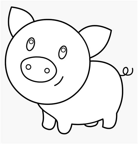 Pig Clipart Face - Pig Cartoon Black And White, HD Png Download ...