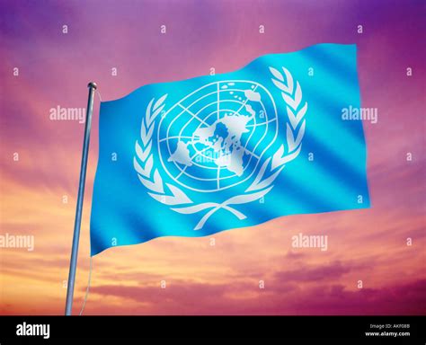 flag of the UNO UN United Nations symbol of peace Stock Photo - Alamy