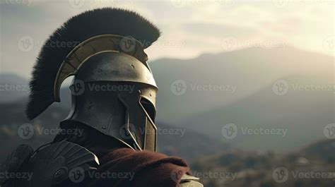 Spartan Warrior with Helmet on Battlefield 29979428 Stock Photo at Vecteezy