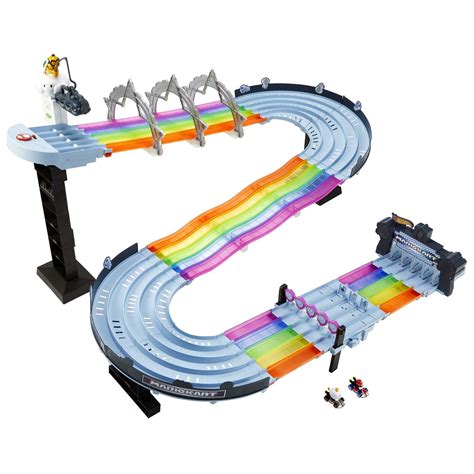 Buy Hot Wheels Mario Kart Rainbow Road Raceway 8-Foot Track Set with ...