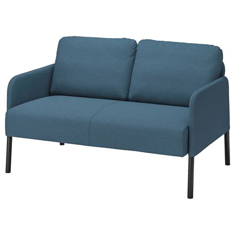 GLOSTAD 2-seat sofa, Knisa medium blue - IKEA