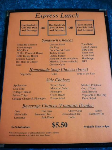 Menu at Southside Diner restaurant, Mount Vernon