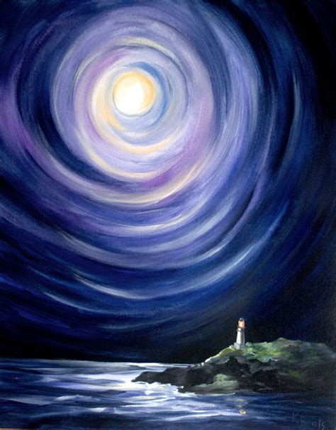 Canvas Print Moon and a Lighthouse Surreal Landscape - Etsy | Landscape ...