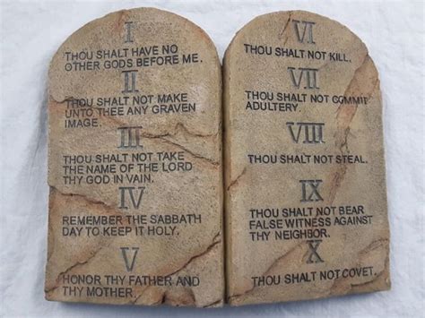 Moses Stone Tablets 10 Commandments Wall CHECK OUT THE Book HAS THE LAW ...