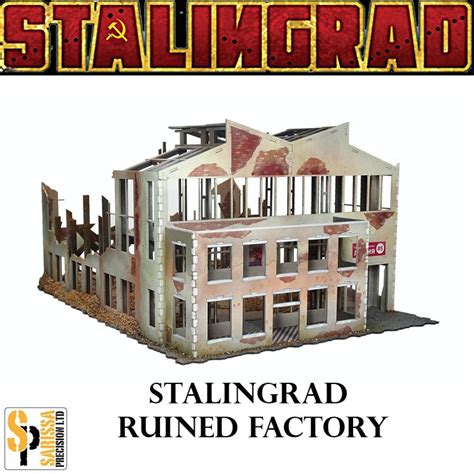 STALINGRAD RUINED FACTORY 28mm WWII Terrain SARISSA PRCISION ...