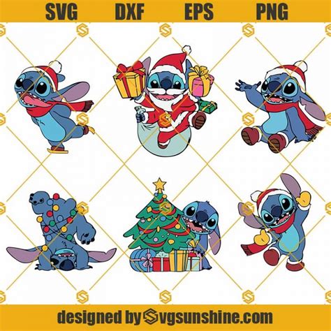 Christmas Stitch SVG Bundle, Stitch Christmas SVG, Stitch Santa SVG ...