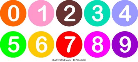 Number Set Illustration Numbers Colorful Circle Stock Vector (Royalty ...