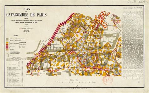 Plan des catacombes de Paris en 1857