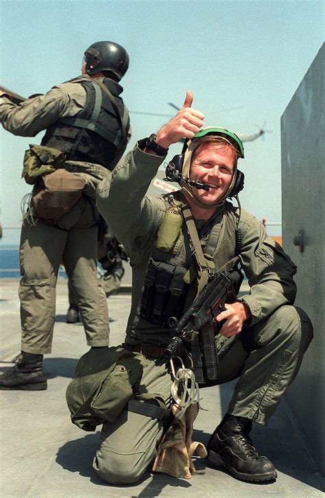 U.S. Navy SEAL in 1991 giving the thumbs up at the successful ...