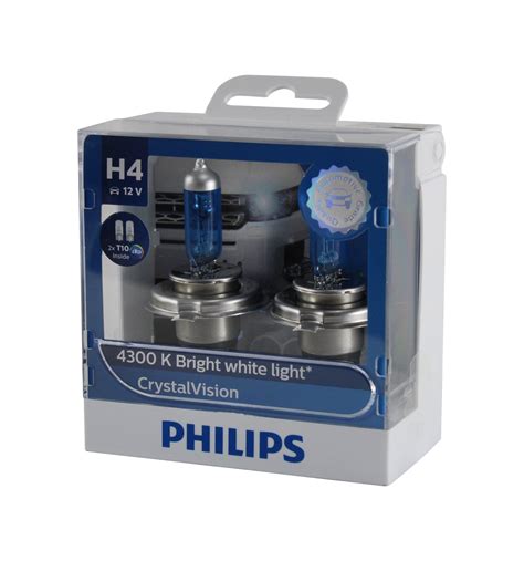 Genuine PHILIPS Crystal Vision Headlight Bulb H4 12V 60/55W - Single Bulb