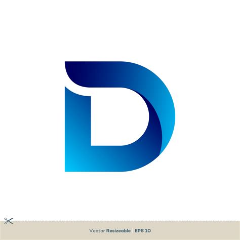 D Letter Icon Vector Logo Template Flat Design - Download Free Vector ...