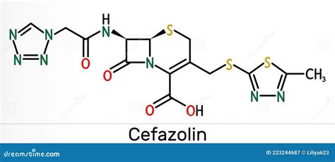 Cefazolin Antibiotic Drug Molecule Cephalosporin, First Generation ...