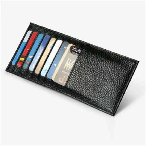 Wholesale 100% Leather Credit Card Holder Long Thin Card Case Wallet ...