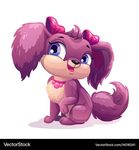 Little cute cartoon puppy girl Royalty Free Vector Image