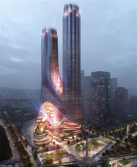 The Sci-fi-style Twin Skyscrapers By Zaha Hadid That Will Be As Tall As ...