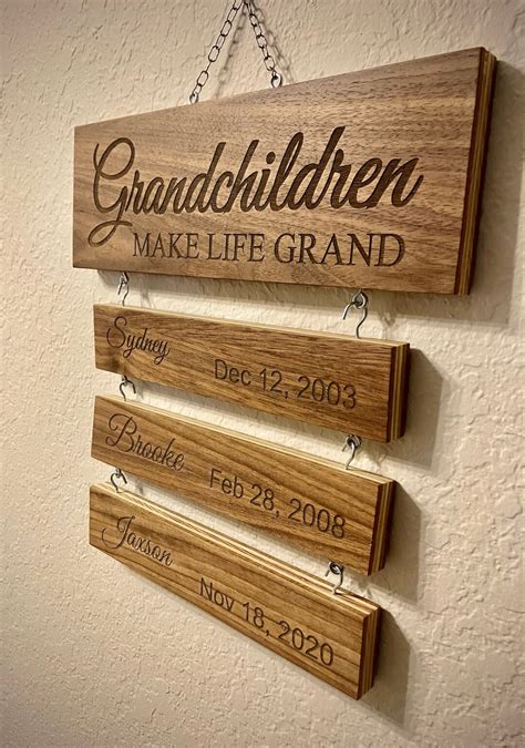 Personalized Grandparent Sign, Grandkids Birthday Sign, Personalized ...