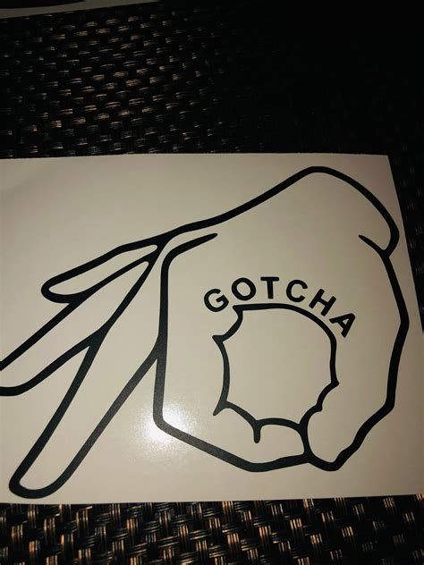 Gotcha game hand gesture/Circle game meme/ Gotcha decal | Etsy