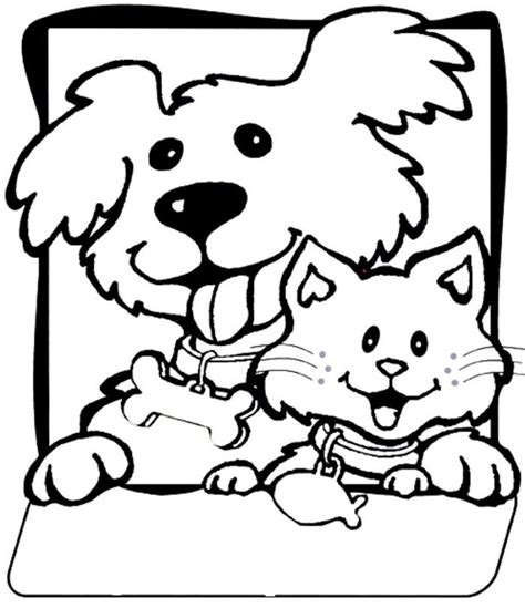 Cartoon Cat And Cartoon Dog Coloring Pages – Warehouse of Ideas