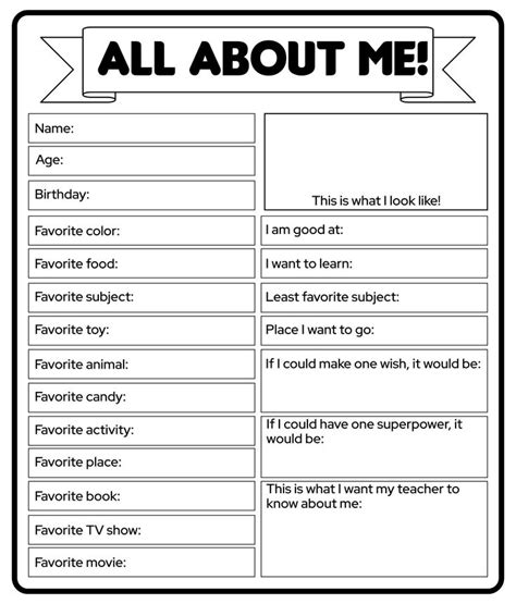 All About Me Adult - 20 Free PDF Printables | Printablee | About me ...