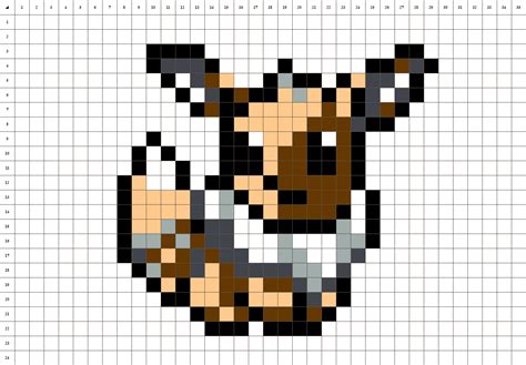 Pokemon Pixel Art Grid Eevee