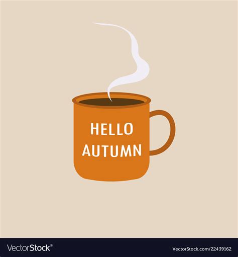 Cup with autumn inscription Royalty Free Vector Image