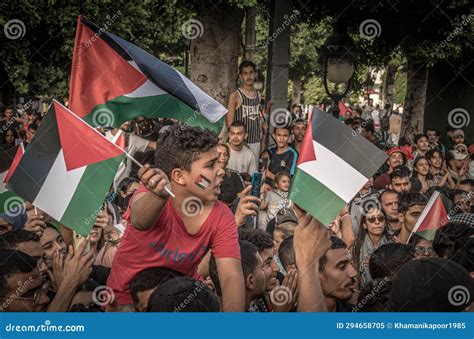 The Young Boy with Palestine Flag at the Pro-Palestine and Anti-Israel ...