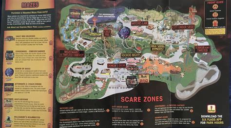 2019 SiX Flags Fright Fest Map Guide