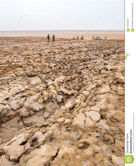 Landscape Around Lake Dallol in Danakil Depression, Ehtiopia Stock ...