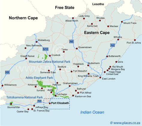 Map of the Eastern Cape