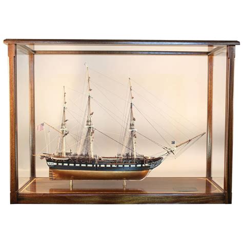 USS Constitution Old Ironsides Ship Model in Display Case For Sale at ...