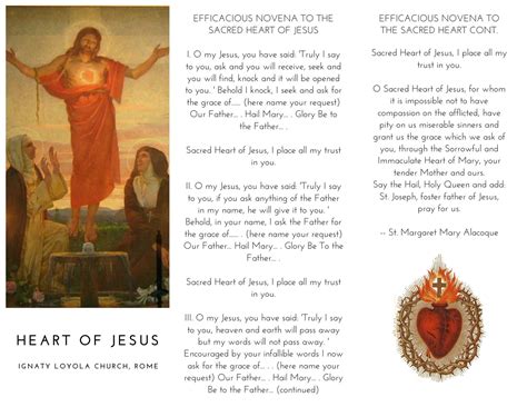 Sacred Heart of Jesus Novena Trifold Printable Prayer Pamphlet - Etsy