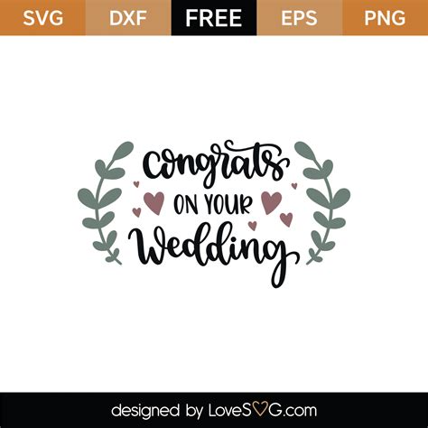 Free Congrats On Your Wedding SVG Cut File | Lovesvg.com