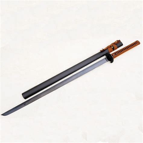 Hand Forged Japanese Ninja Chokuto Folded Steel Black Blade - COOLKATANA