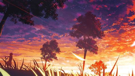 Cool Anime Purple Sunset Wallpapers - Wallpaper Cave