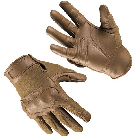 Mil-Tec Tactical Gloves Leather / Kevlar Dark Coyote | Gloves ...