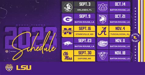 Football Releases Complete 2023 Schedule – LSU