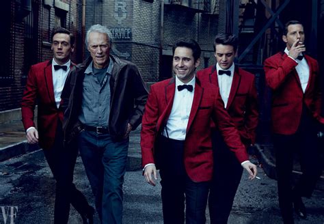 Clint Eastwood and the cast of “Jersey Boys,” from left: Erich Bergen ...