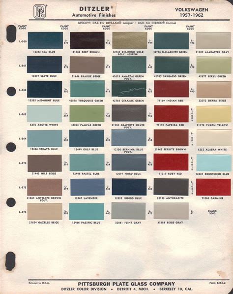 Paint Chips 1960 Volkswagen Beetle | Volkswagen beetle, Vw beetle ...