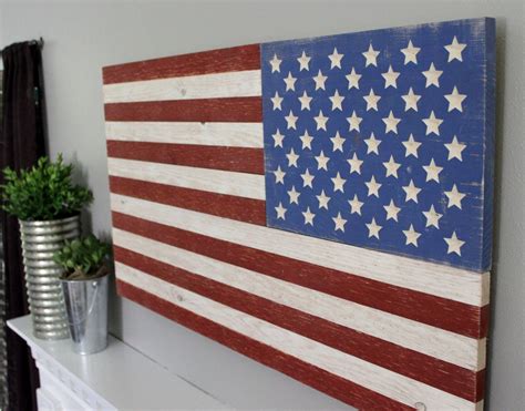 20 Photos Wooden American Flag Wall Art