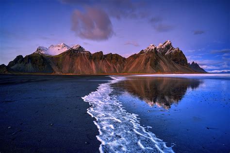 Download Reflection Mountain Nature Vestrahorn HD Wallpaper