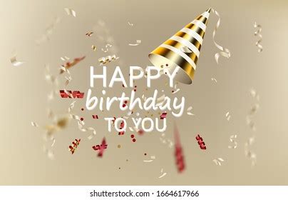 Happy Birthday Background Gold Confetti Stock Illustration 1666935529 ...