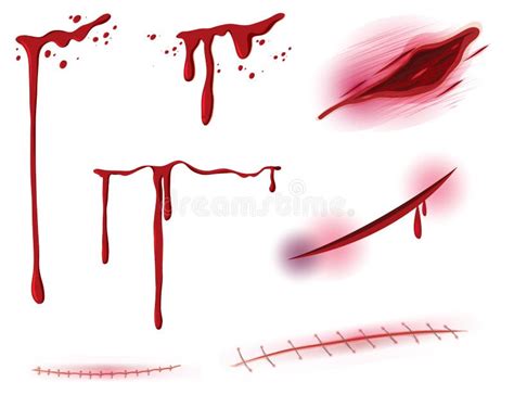 Set of blood and wound stock vector. Illustration of pain - 142020219