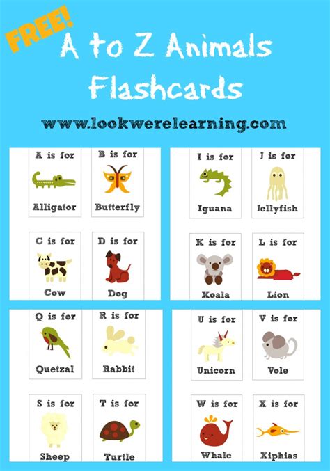 FREE Printable Animal Alphabet Flashcards | Free Homeschool Deals