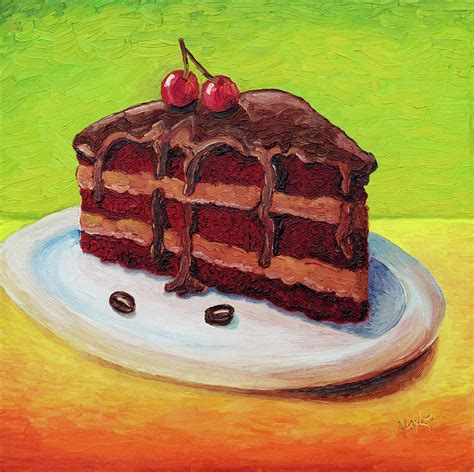 Chocolate Cake Painting by Cindy Higby