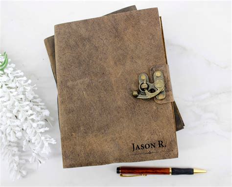 Personalized genuine leather Journal, customized journal, Monogrammed ...