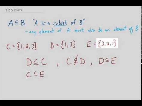 Subsets and Proper Subsets - YouTube