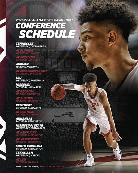 Alabama Men's Basketball Schedule Finalized with SEC Opponents and ...