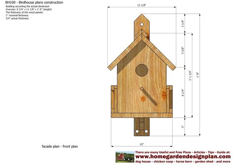 home garden plans: BH100 - Bird House Plans Construction - Bird House ...